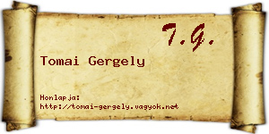 Tomai Gergely névjegykártya
